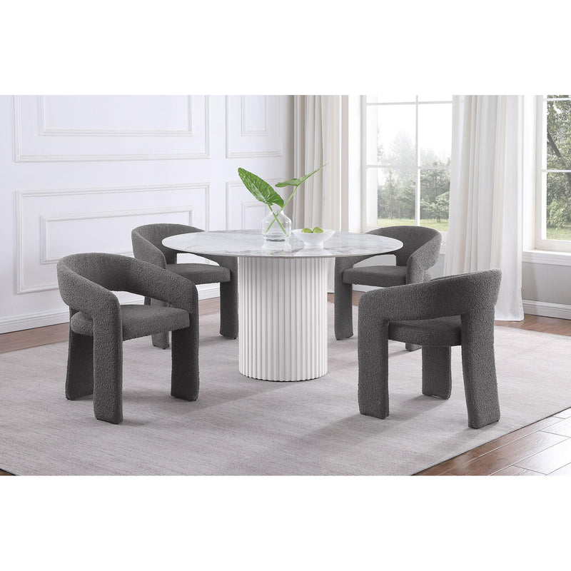  Coaster Furniture Acadia 105580 Round 53-inch Sintered Stone Top Dining Table - White IMAGE 5