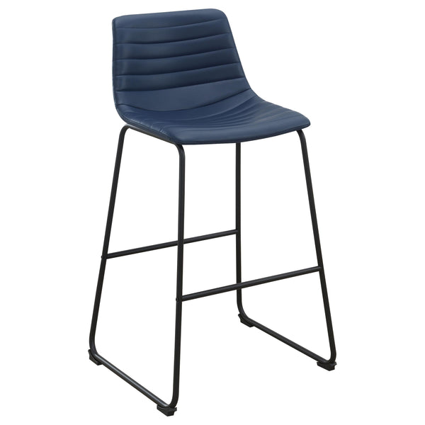  Coaster Furniture Zuni 107209 Faux Leather Upholstered Bar Chair - Blue IMAGE 1