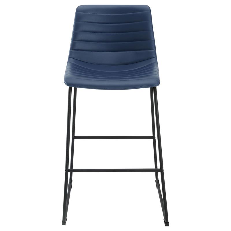  Coaster Furniture Zuni 107209 Faux Leather Upholstered Bar Chair - Blue IMAGE 3