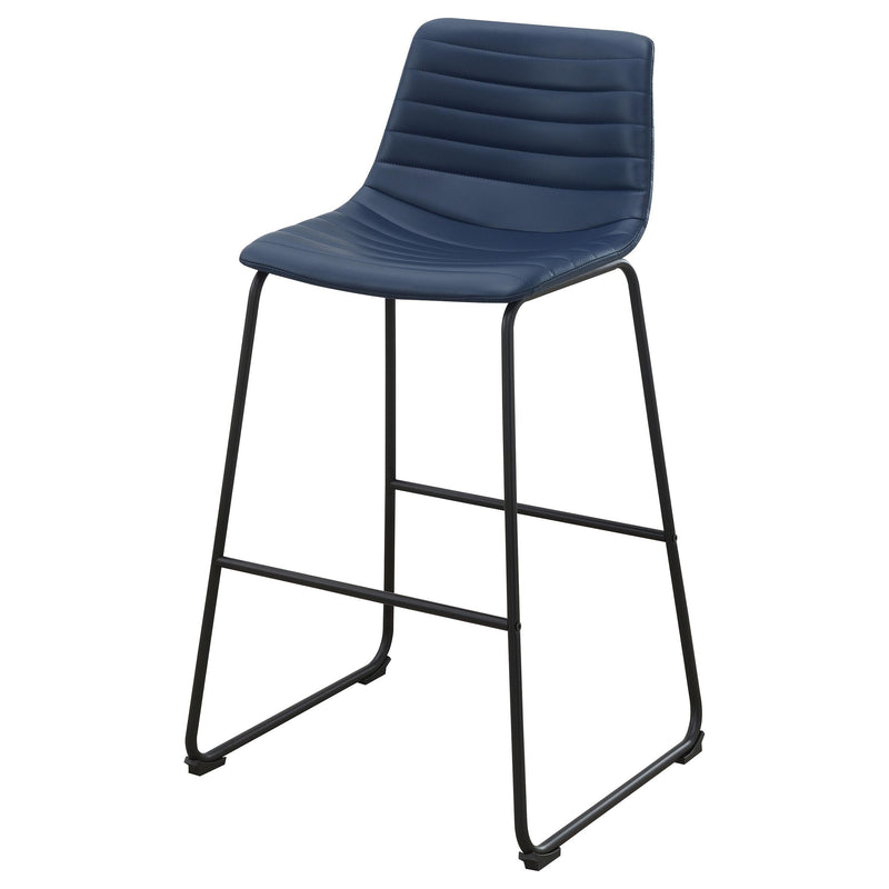  Coaster Furniture Zuni 107209 Faux Leather Upholstered Bar Chair - Blue IMAGE 4