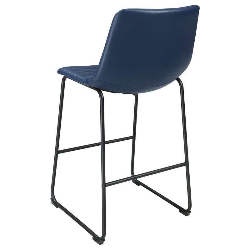  Coaster Furniture Zuni 107209 Faux Leather Upholstered Bar Chair - Blue IMAGE 6