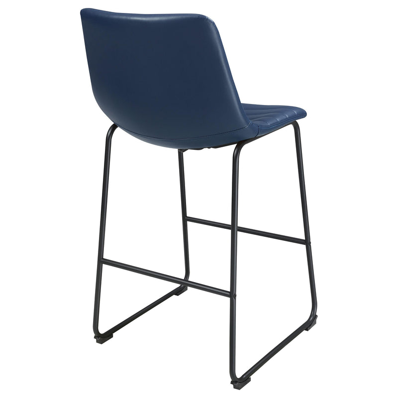  Coaster Furniture Zuni 107209 Faux Leather Upholstered Bar Chair - Blue IMAGE 7