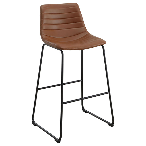  Coaster Furniture Zuni 107219 Faux Leather Upholstered Bar Chair - Saddle IMAGE 1