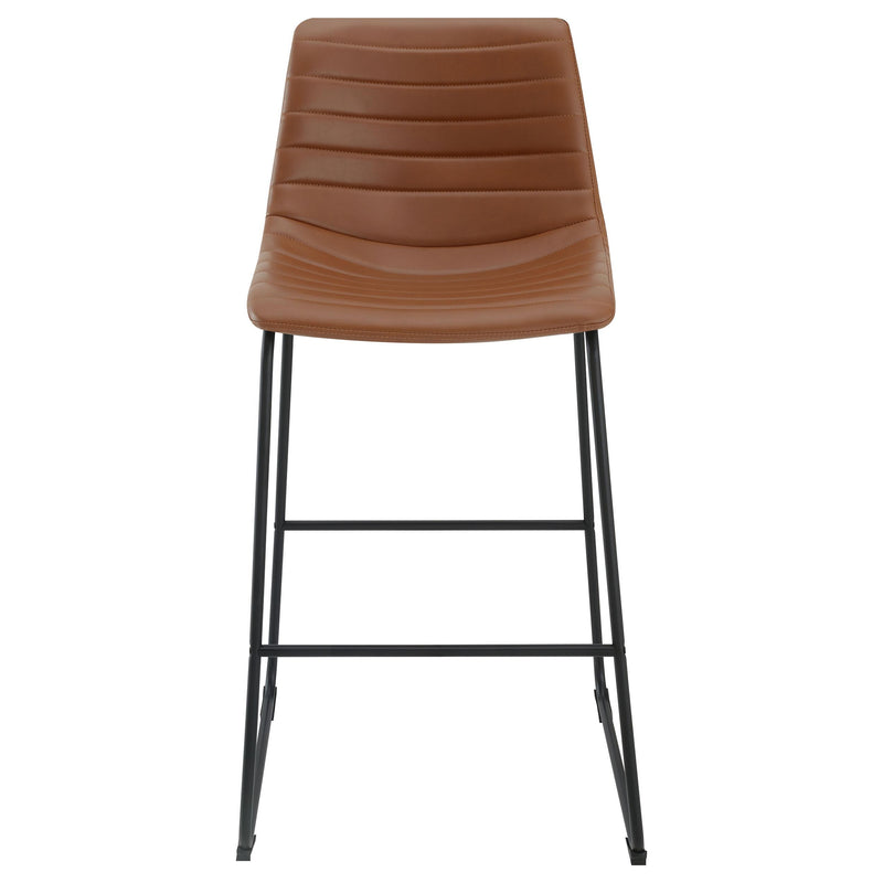  Coaster Furniture Zuni 107219 Faux Leather Upholstered Bar Chair - Saddle IMAGE 3