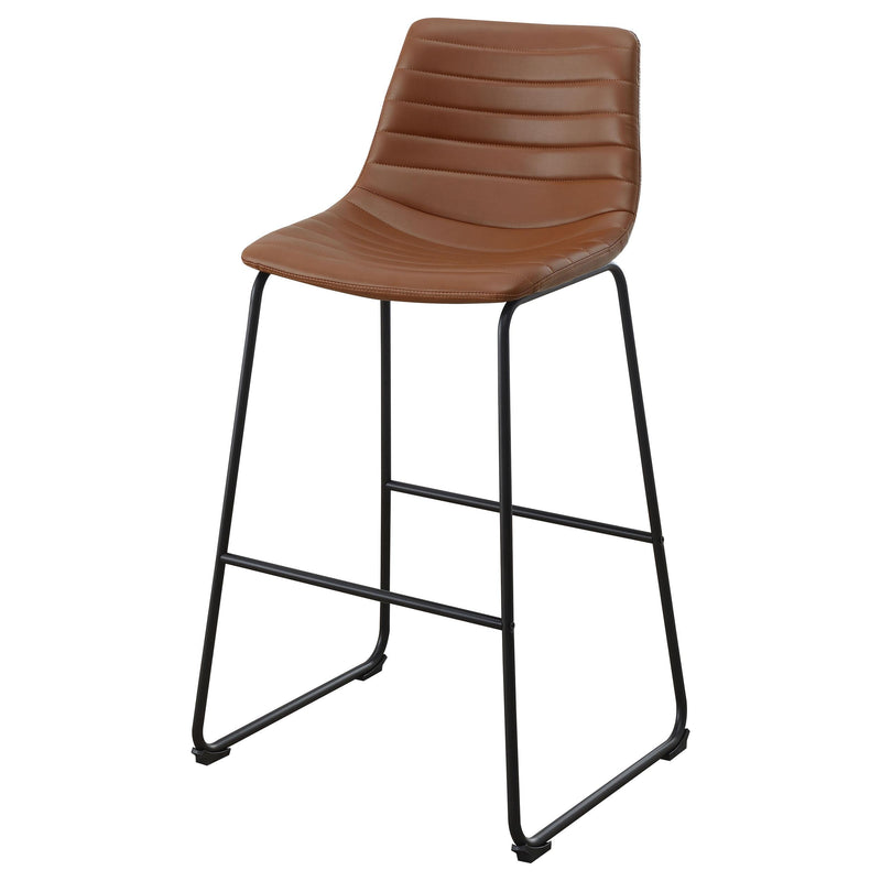  Coaster Furniture Zuni 107219 Faux Leather Upholstered Bar Chair - Saddle IMAGE 4