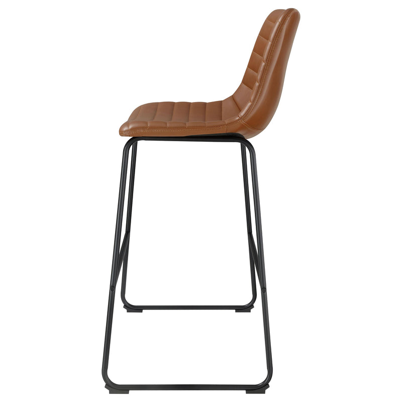  Coaster Furniture Zuni 107219 Faux Leather Upholstered Bar Chair - Saddle IMAGE 5