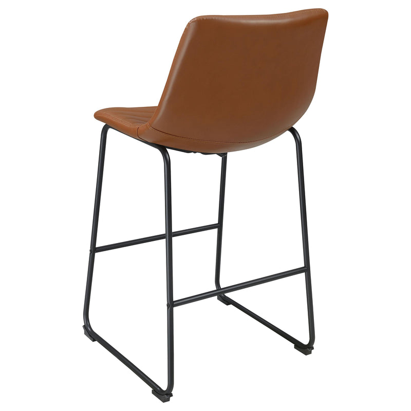 Coaster Furniture Zuni 107219 Faux Leather Upholstered Bar Chair - Saddle IMAGE 6