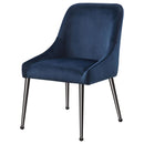  Coaster Furniture Mayette 107792 Upholstered Dining Side Chair - Blue IMAGE 3