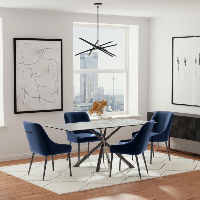  Coaster Furniture Mayette 107792 Upholstered Dining Side Chair - Blue IMAGE 8