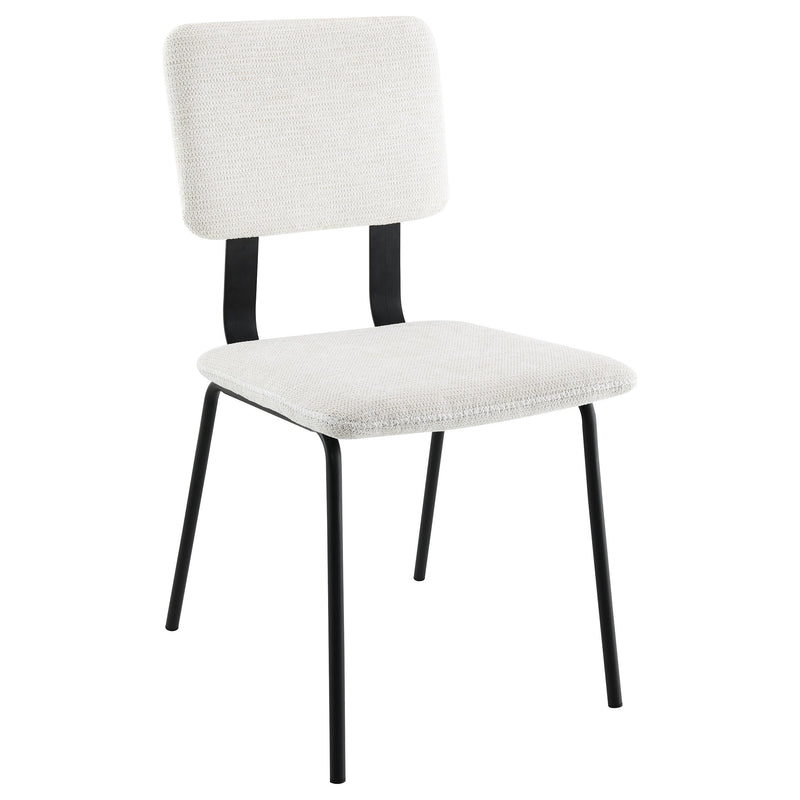  Coaster Furniture Calla 108022 Fabric Upholstered Dining Side Chair - White IMAGE 1