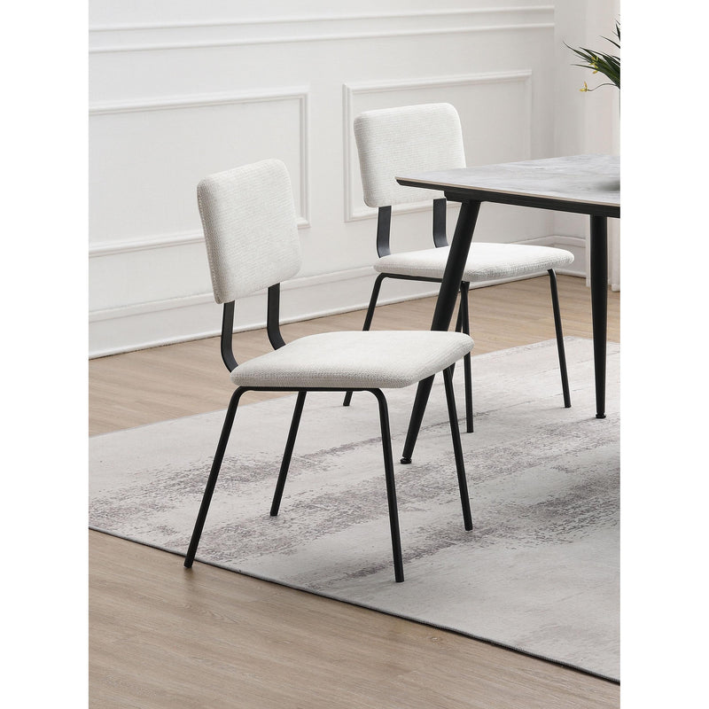  Coaster Furniture Calla 108022 Fabric Upholstered Dining Side Chair - White IMAGE 2