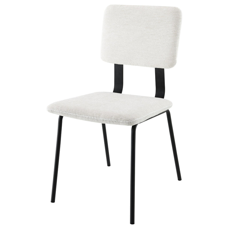  Coaster Furniture Calla 108022 Fabric Upholstered Dining Side Chair - White IMAGE 4