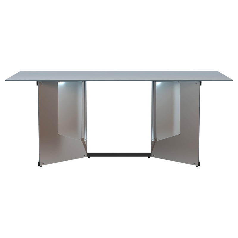  Coaster Furniture Emery 108091 76-inch Rectangular Mirrored Dining Table - Silver IMAGE 2