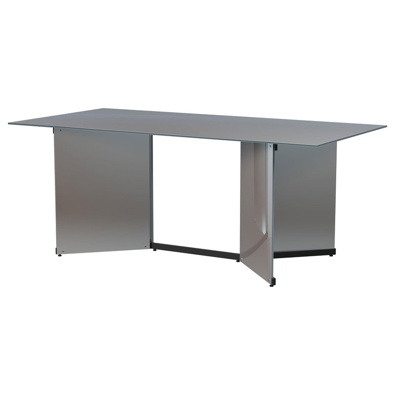  Coaster Furniture Emery 108091 76-inch Rectangular Mirrored Dining Table - Silver IMAGE 3