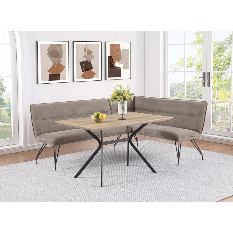  Coaster Furniture Dodson 108496 Fabric Upholstered L-Shaped Nook Dining Bench - Taupe IMAGE 2