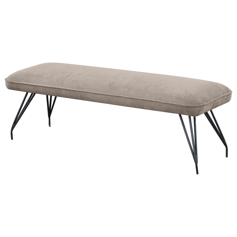  Coaster Furniture Dodson 108497 Fabric Upholstered Dining Bench - Taupe IMAGE 4