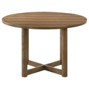  Coaster Furniture Crestmore 108570 46-inch Round Wood Dining Table - Walnut IMAGE 3