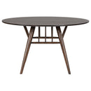 Coaster Furniture Everton 108891 Round 53-inch Wood Dining Table - Dark Walnut IMAGE 3