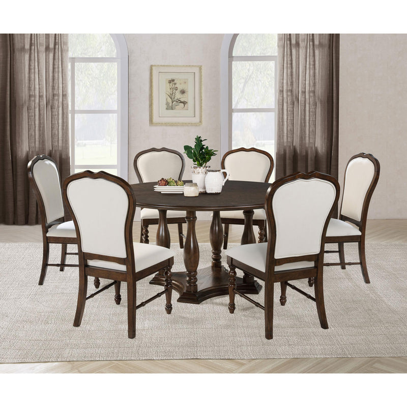  Coaster Furniture Landon 109400 60-inch Round Wood Pedestal Dining Table - Rich Brown IMAGE 5