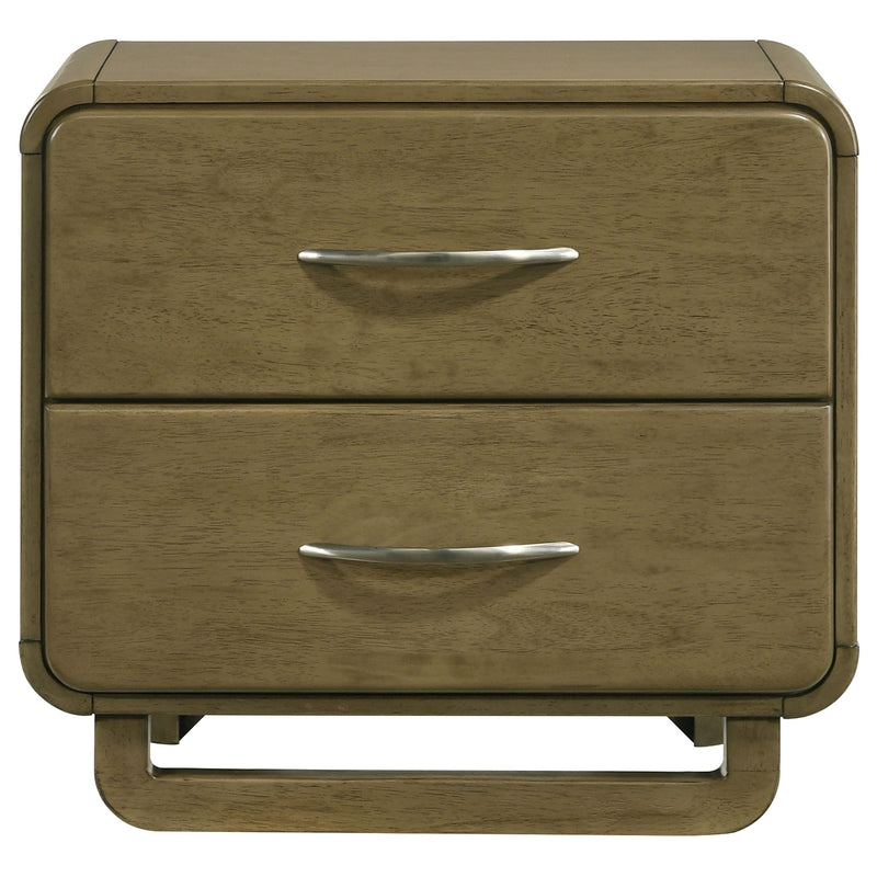  Coaster Furniture Amsbury 224272 2-Drawer Nightstand Bedside Table - Nutmeg IMAGE 3