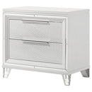  Coaster Furniture Marmore 224962 2-Drawer Nightstand Bedside Table - White IMAGE 4