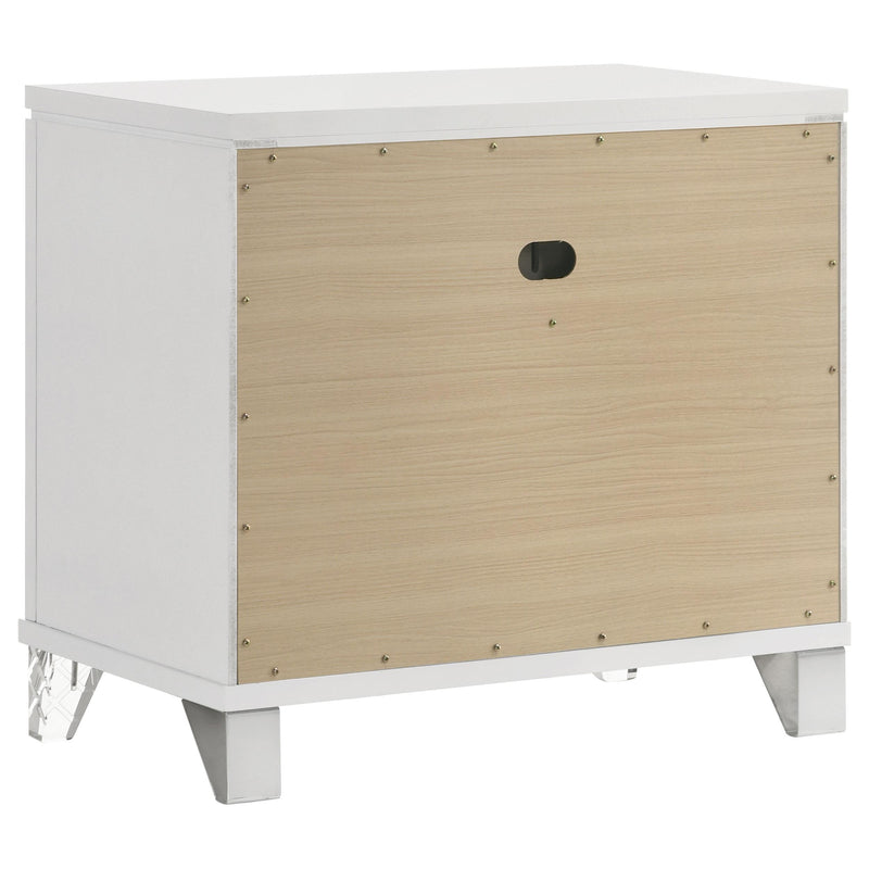 Coaster Furniture Marmore 224962 2-Drawer Nightstand Bedside Table - White IMAGE 6