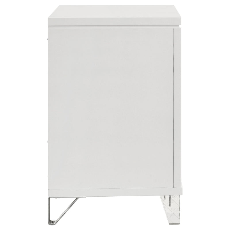  Coaster Furniture Marmore 224962 2-Drawer Nightstand Bedside Table - White IMAGE 9
