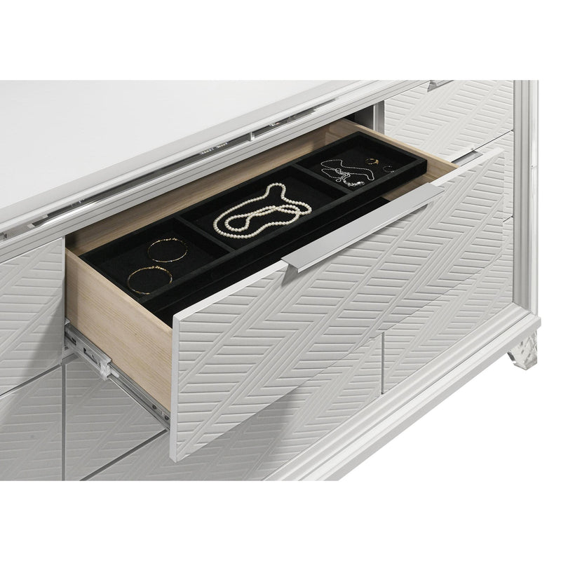  Coaster Furniture Marmore 224963 9-Drawer Dresser Cabinet - White IMAGE 12