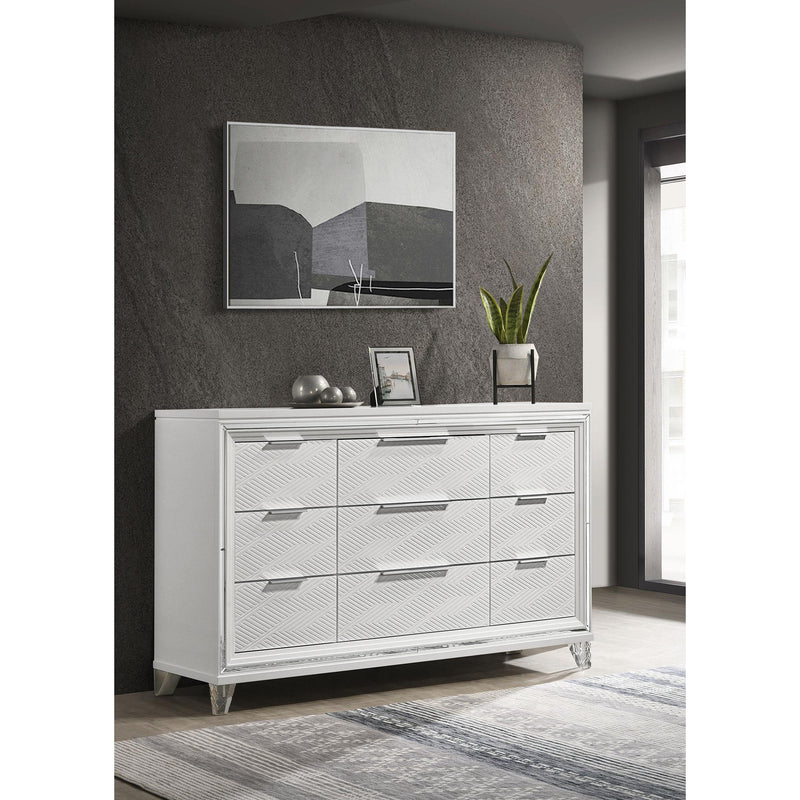 Coaster Furniture Marmore 224963 9-Drawer Dresser Cabinet - White IMAGE 2