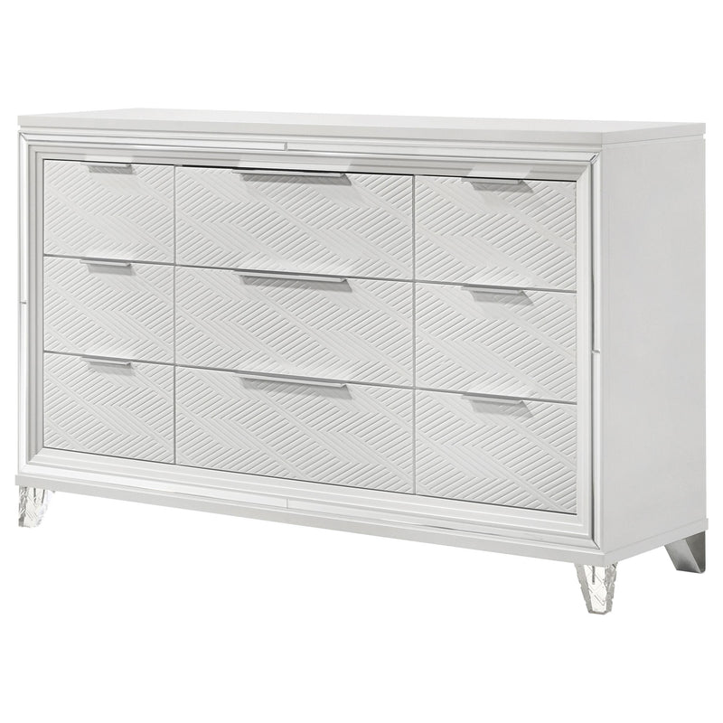  Coaster Furniture Marmore 224963 9-Drawer Dresser Cabinet - White IMAGE 4