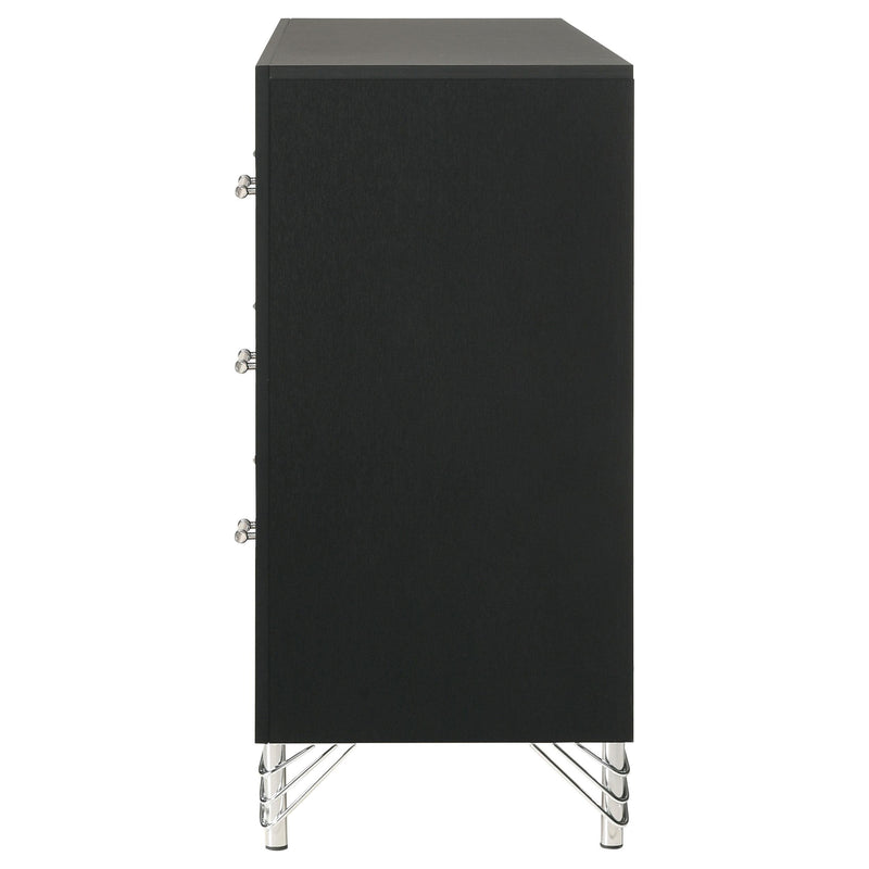  Coaster Furniture Lucia 224993 6-Drawer Dresser Cabinet - Black IMAGE 5