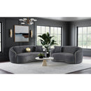  Coaster Furniture Brookside 504844 Velvet Upholstered Curved Sofa - Dark Grey IMAGE 10