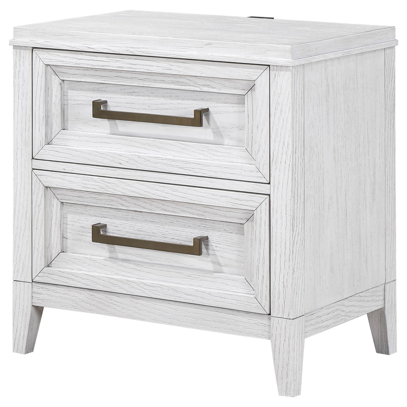  Coaster Furniture Marielle 224842 2-Drawer Nightstand Bedside Table - Distressed White IMAGE 4