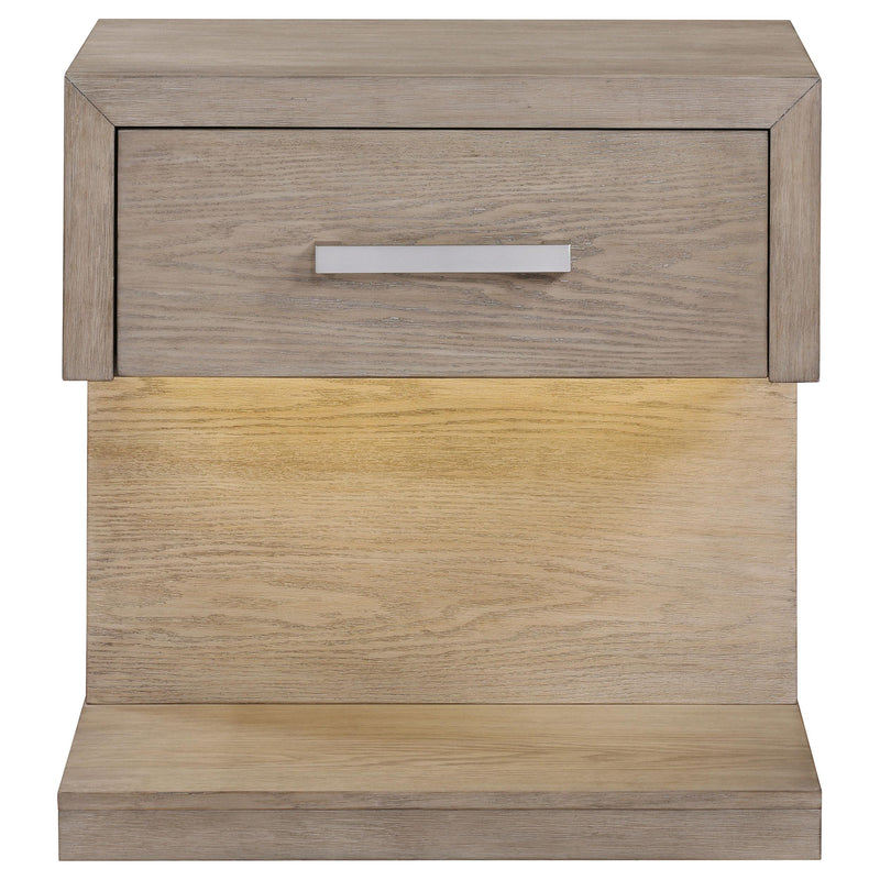  Coaster Furniture Kenora 224852 1-Drawer Nightstand Bedside Table - Barley Brown IMAGE 3