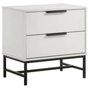  Coaster Furniture Sonora 224862 2-Drawer Nightstand Bedside Table - White IMAGE 1