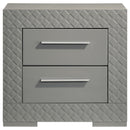  Coaster Furniture Ives 224972 2-Drawer Nightstand Bedside Table - Grey High Gloss IMAGE 3