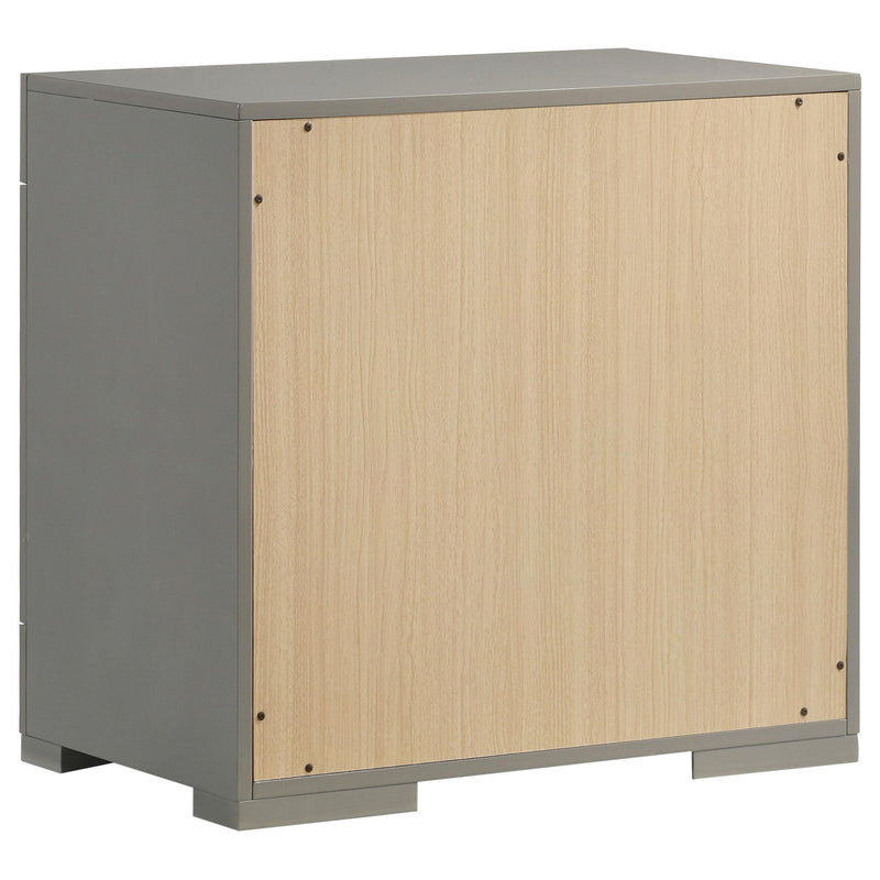  Coaster Furniture Ives 224972 2-Drawer Nightstand Bedside Table - Grey High Gloss IMAGE 6