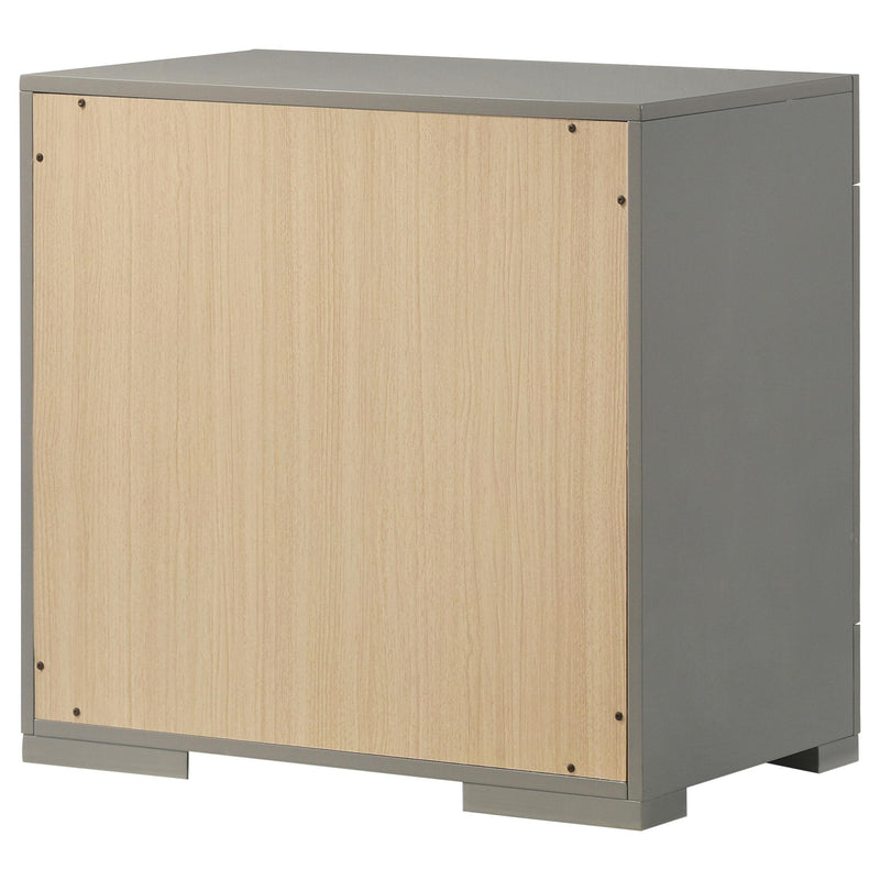  Coaster Furniture Ives 224972 2-Drawer Nightstand Bedside Table - Grey High Gloss IMAGE 8