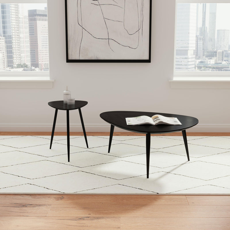  Coaster Furniture Odessa 707917 Triangular Solid Wood End Table - Black IMAGE 11