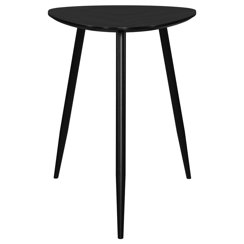  Coaster Furniture Odessa 707917 Triangular Solid Wood End Table - Black IMAGE 3