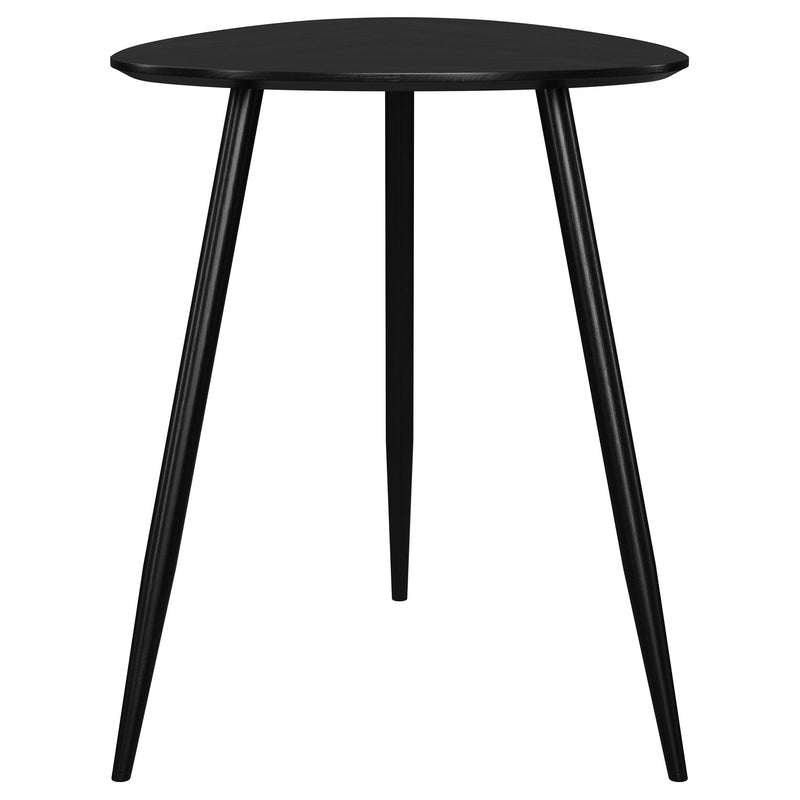 Coaster Furniture Odessa 707917 Triangular Solid Wood End Table - Black IMAGE 7