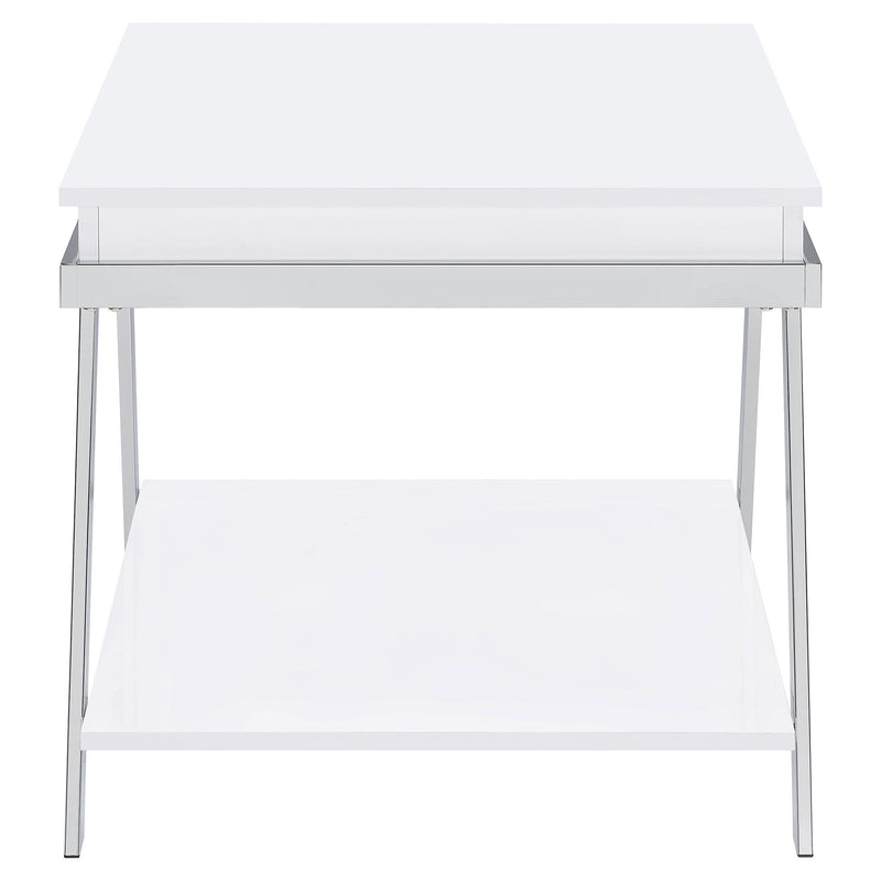  Coaster Furniture Marcia 708157 Rectangular Side End Table - White High Gloss IMAGE 5