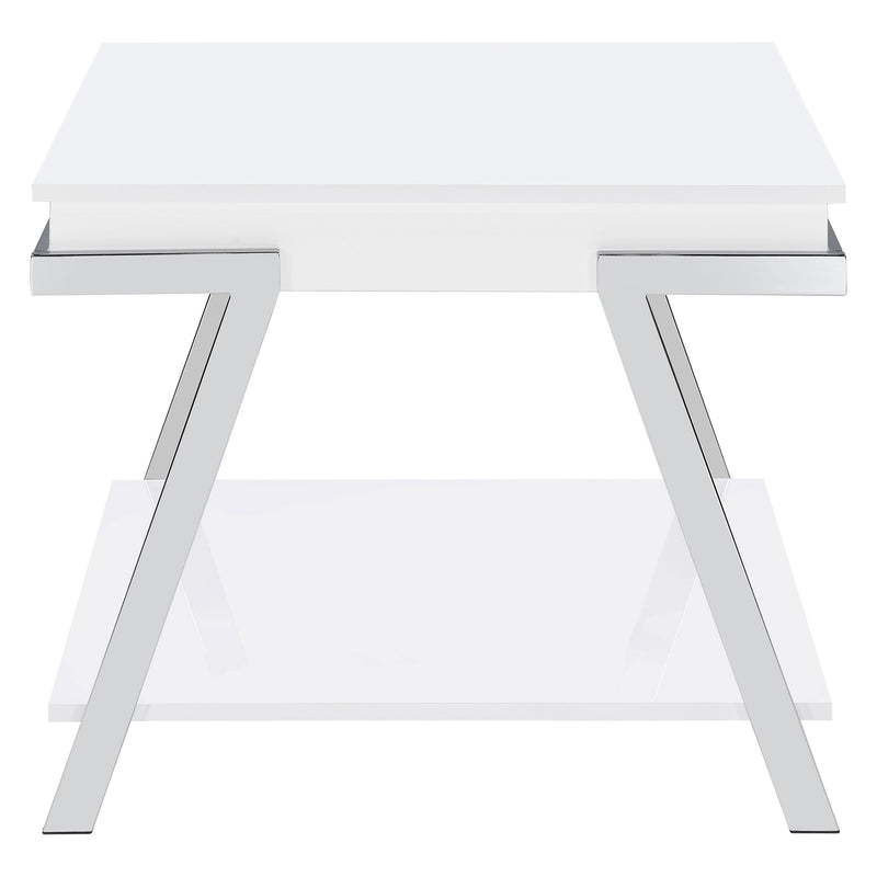  Coaster Furniture Marcia 708157 Rectangular Side End Table - White High Gloss IMAGE 6