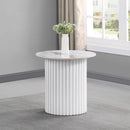  Coaster Furniture Rowena 708337 Round Sintered Stone End Table - White Faux Marble IMAGE 2