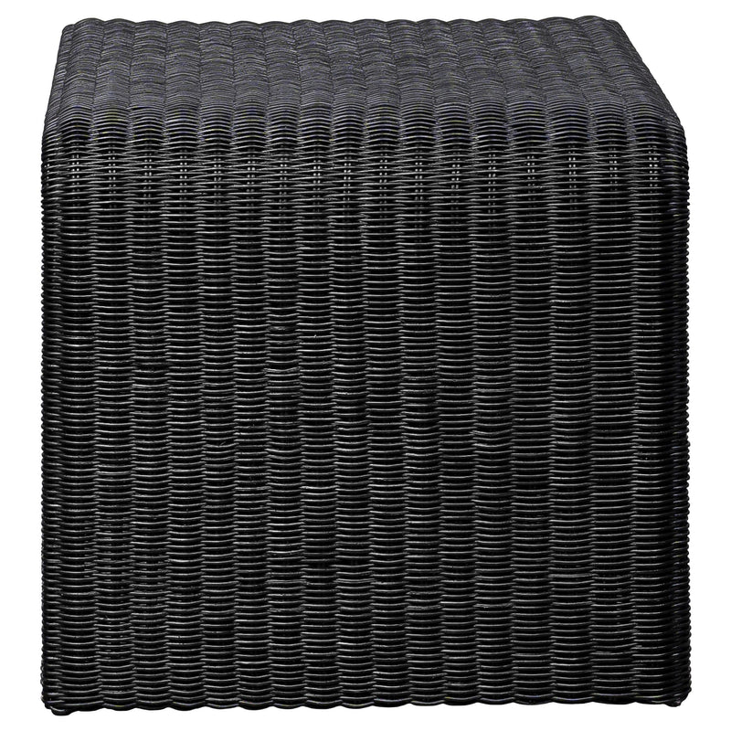  Coaster Furniture Cahya 708517 Woven Rattan Square End Table - Black IMAGE 5