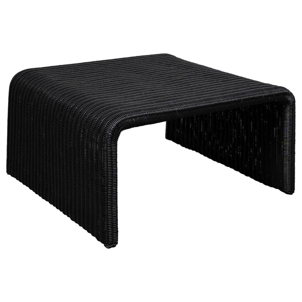  Coaster Furniture Cahya 708518 Woven Rattan Square Coffee Table - Black IMAGE 1