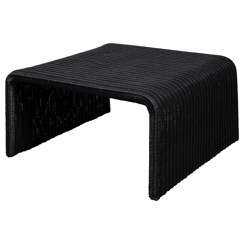  Coaster Furniture Cahya 708518 Woven Rattan Square Coffee Table - Black IMAGE 4