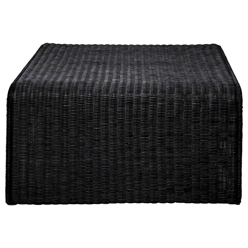  Coaster Furniture Cahya 708518 Woven Rattan Square Coffee Table - Black IMAGE 5