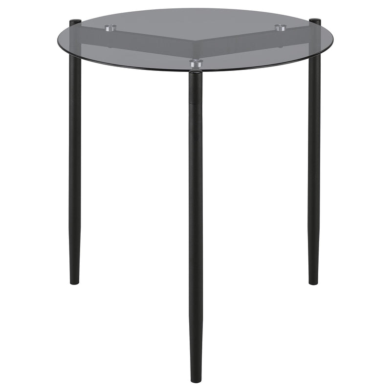  Coaster Furniture Rosalie 710167 Round Smoked Glass Top End Table - Grey IMAGE 5