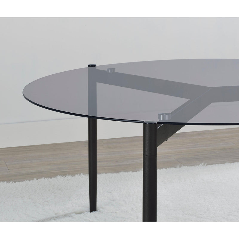  Coaster Furniture Rosalie 710167 Round Smoked Glass Top End Table - Grey IMAGE 7